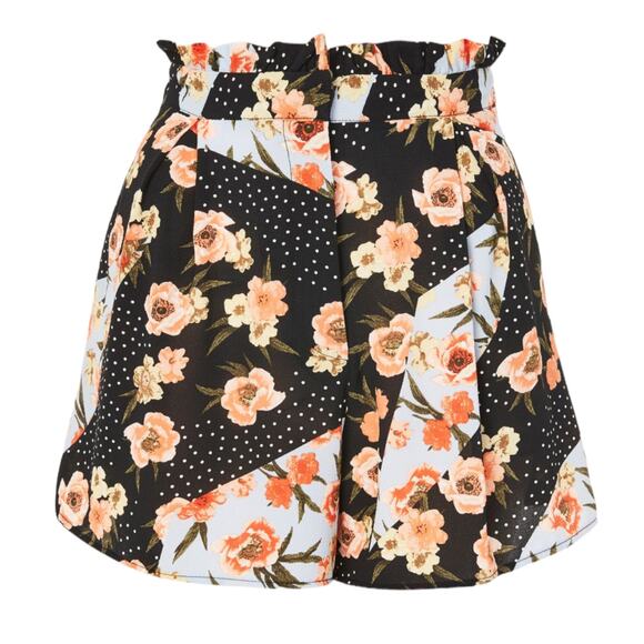 NWT Topshop Pansy And Spot Print Shorts - Black Multi - US 2 - Picture 7 of 11